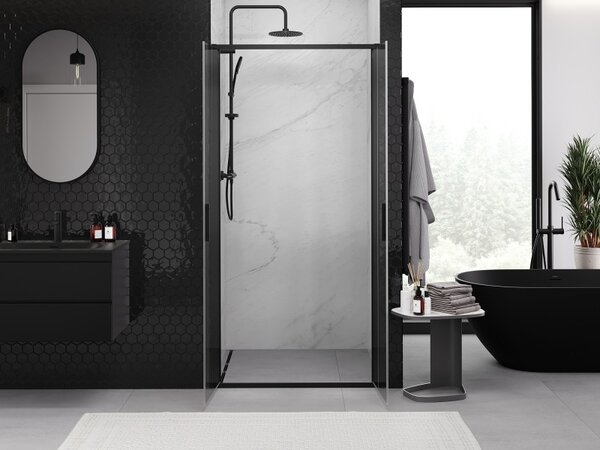 Mexen Exo, ușă de duș cu balamale duble, 110 cm, sticlă transparentă, neagră, 814-110-000-70-00