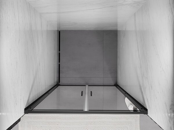 Mexen Exo, ușă de duș cu balamale duble, 110 cm, sticlă transparentă, neagră, 814-110-000-70-00