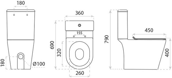 LaVita Prestige Form 3.0 wc compact cu capac soft-close cu spălare turbionară alb 5900378342991
