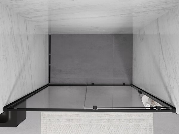 Mexen Exo, usa culisanta pentru deschidere 130x200 cm, sticla transparenta 6mm, profil negru, 8151-130-000-70-00