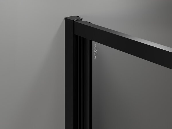 Mexen Exo, cabina de dus cu usa plianta 100 x 75 cm, sticla transparenta 6 mm, profil negru, 816-100-075-70-00