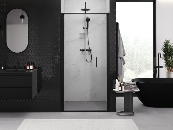 Mexen Exo, usa plianta pentru deschidere 60x200 cm, sticla transparenta 6mm, profil negru, 816-060-000-70-00