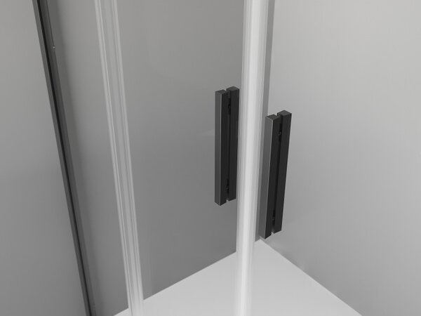 Mexen Exo, culisant cu 2 aripi 170x200 cm, sticlă transparentă de 6 mm, profil negru, 8152-170-000-70-00