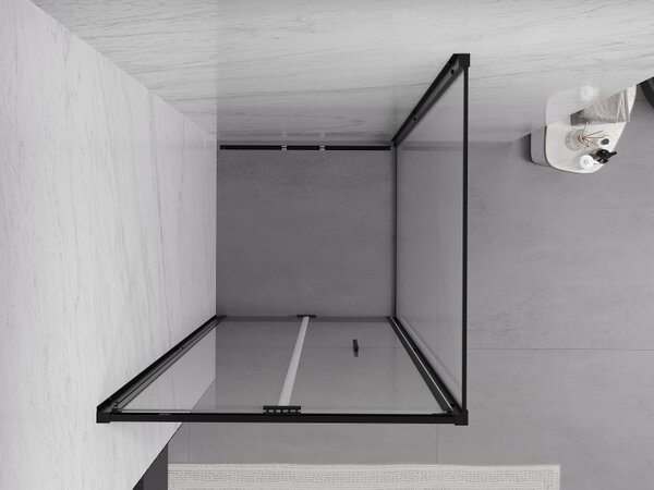Mexen Exo, cabina de dus cu usa plianta 70 x 70 cm, sticla transparenta 6 mm, profil negru, 816-070-070-70-00
