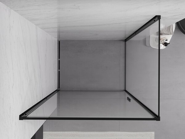 Mexen Exo, cabina de dus cu usa batanta 75 x 85 cm, sticla transparenta 6 mm, profil negru, 817-075-085-70-00