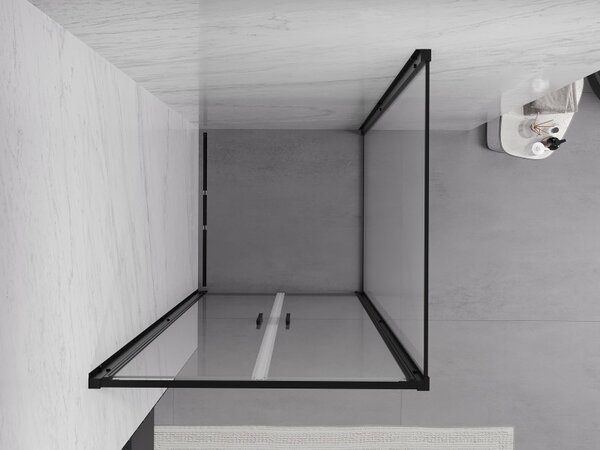 Mexen Exo, cabina de dus cu usa batanta 80 x 80 cm, sticla transparenta 6 mm, profil negru, 814-080-080-70-00