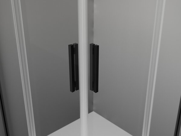 Mexen Exo, cabina de dus cu 2 aripi 70 x 70 cm, sticla transparenta 6 mm, profil negru, 8110-070-070-70-00