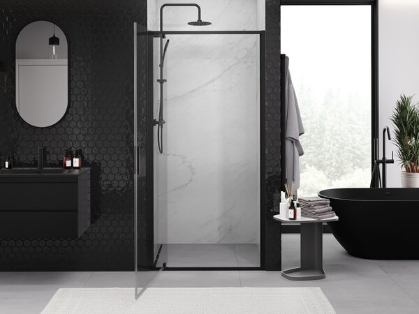 Mexen Exo, usa de dus cu 1 canat pentru deschidere 100 cm, sticla transparenta 6 mm, profil negru, 8181-100-000-70-00