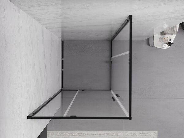 Mexen Exo, cabina de dus cu 2 aripi 70 x 70 cm, sticla transparenta 6 mm, profil negru, 8110-070-070-70-00