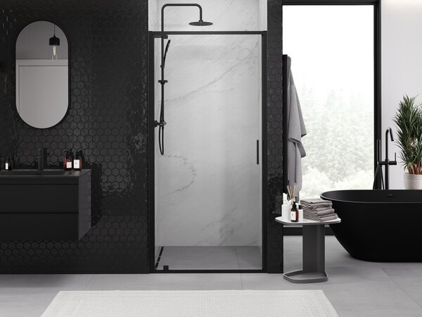 Mexen Exo, usa de dus cu 1 canat pentru deschidere 100 cm, sticla transparenta 6 mm, profil negru, 8181-100-000-70-00