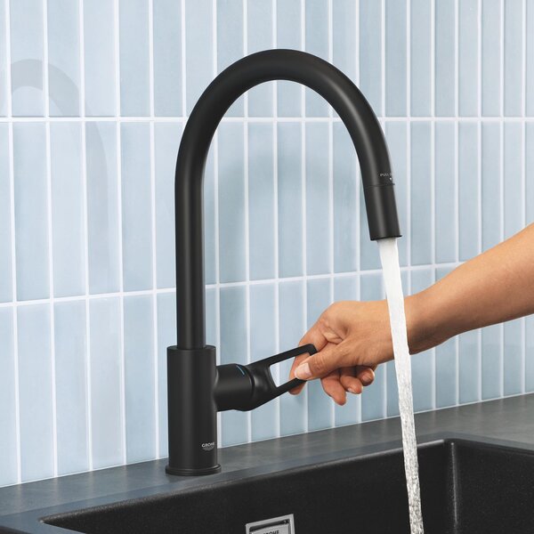 Grohe Start Edge baterie bucătărie pe picior negru 305562430