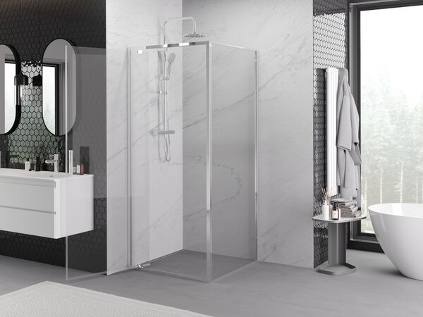Mexen Exo, cabina de dus cu usa batanta 70 x 70 cm, sticla transparenta 6 mm, profil cromat, 8181-070-070-01-00