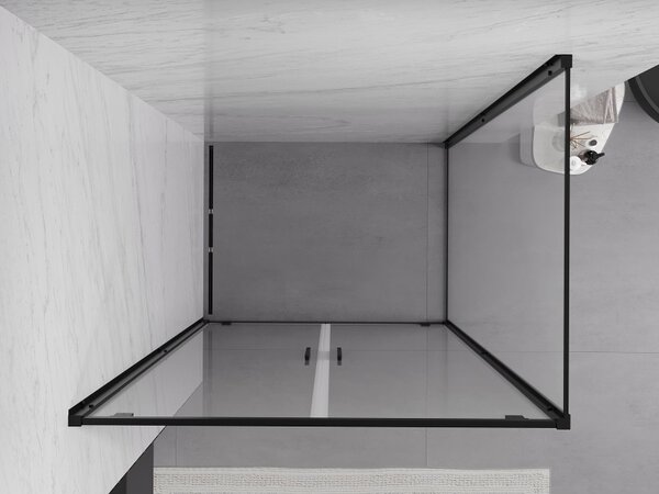 Mexen Exo, cabina de dus cu usa batanta 80 x 75 cm, sticla transparenta 6 mm, profil negru, 8182-080-075-70-00