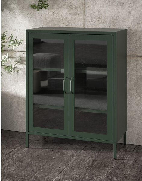 Vitrină Modern GINA verde-sticlă
