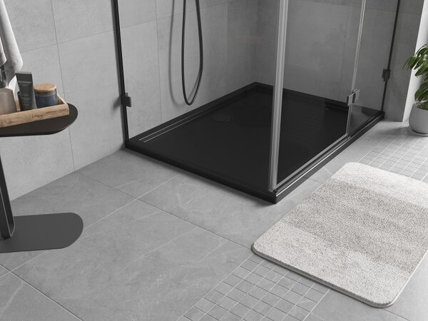 Mexen Flow, cădiță de duș dreptunghiulară subțire 75 x 70 cm, negru mat, 46R707075