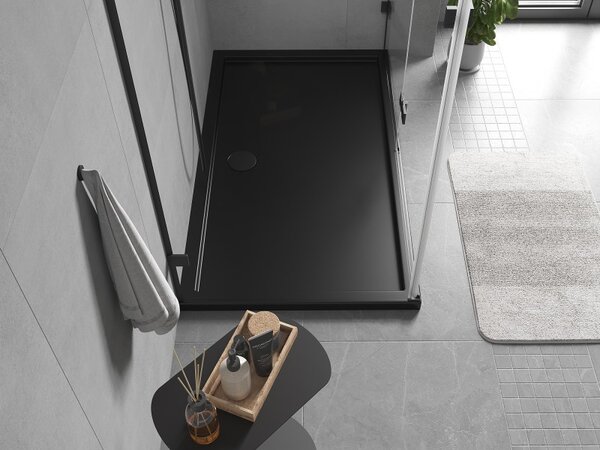 Mexen, Cădiță de duș dreptunghiulară Mexen Flow slim 140 x 70 cm, negru mat, 46R707014