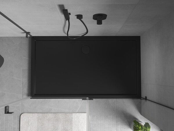 Mexen, Cădiță de duș dreptunghiulară Mexen Flow slim 140 x 70 cm, negru mat, 46R707014