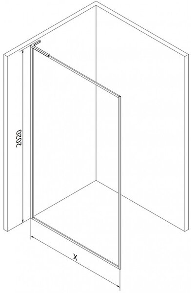 Mexen, Paravan de duș Mexen Kioto-F L cu ramă 55 x 202 cm, transparent 8 mm, gri bronz periat - 800-055-174-66-00