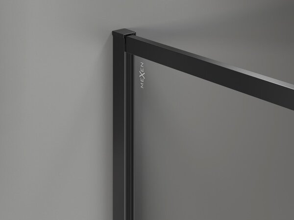 Mexen Kioto-XF, paravan de dus cu rama 140 x 202 cm, sticla mat 10mm, profil negru, 800-140-104-70-30-X