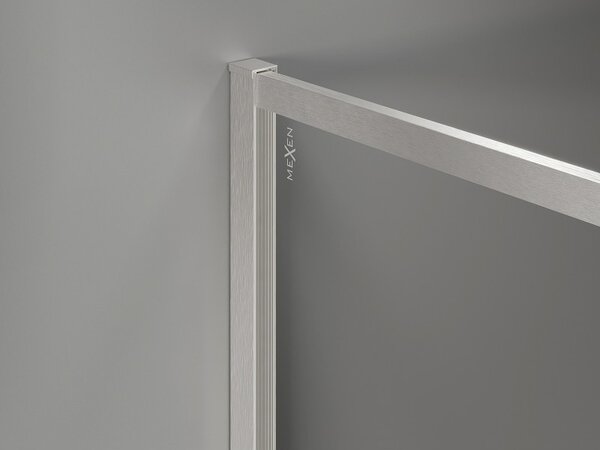 Mexen, Perete de duș Mexen Kioto-XF cu ramă 60 x 202 cm, grafit 10 mm, nichel mat - 800-060-104-97-40-X