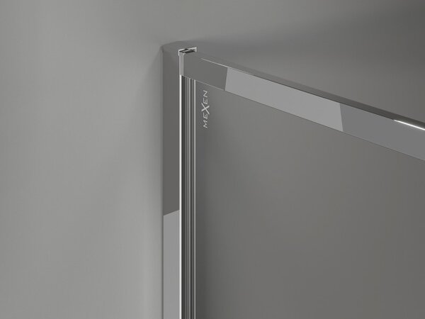 Mexen, Perete de duș Mexen Kioto-XF cu ramă 60 x 202 cm, grafit 10 mm, crom - 800-060-104-01-40-X
