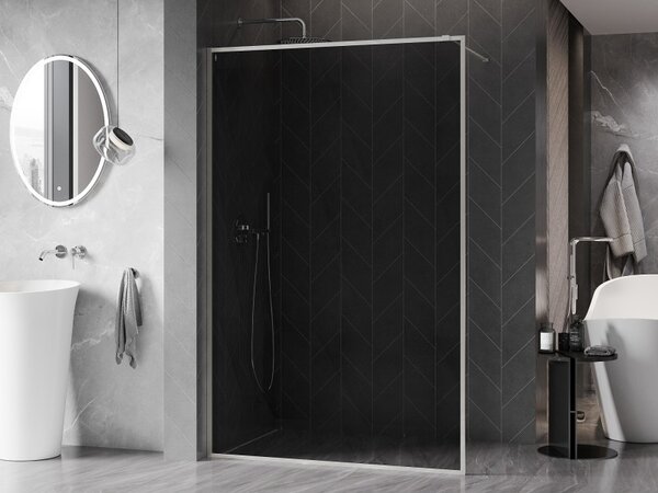 Mexen, Perete de duș Mexen Kioto-XF cu ramă 60 x 202 cm, grafit 10 mm, nichel mat - 800-060-104-97-40-X