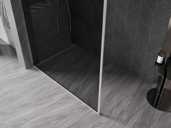Mexen, Perete de duș Mexen Kioto-XF cu ramă 60 x 202 cm, grafit 10 mm, nichel mat - 800-060-104-97-40-X