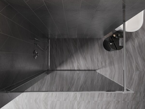 Mexen, Perete de duș Mexen Kioto-XF cu ramă 60 x 202 cm, grafit 10 mm, crom - 800-060-104-01-40-X