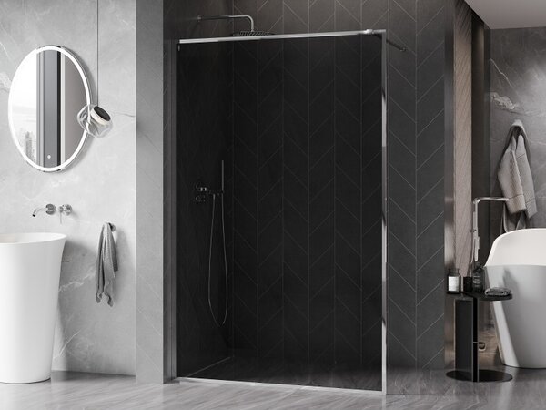 Mexen, Perete de duș Mexen Kioto-XF cu ramă 60 x 202 cm, grafit 10 mm, crom - 800-060-104-01-40-X