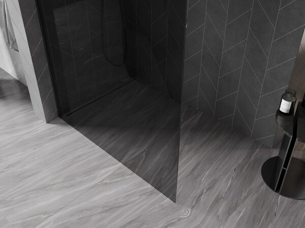 Mexen, Perete de duș Mexen Kioto-X 60 x 200 cm, grafit 10 mm, negru - 800-060-101-70-40-X