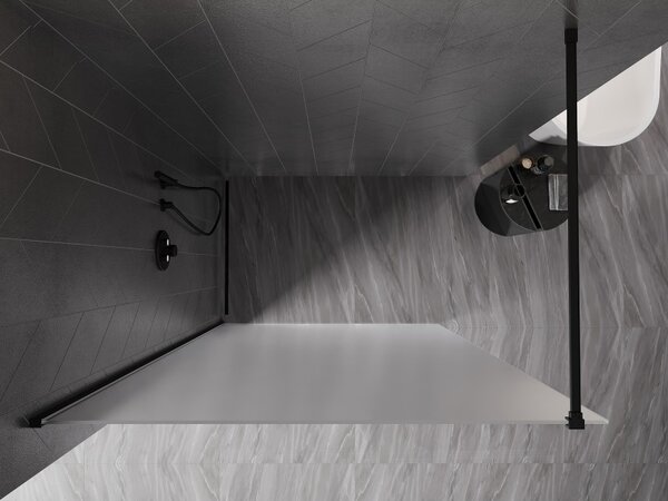 Mexen, Perete de duș Mexen Kioto-X 60 x 200 cm, mat 10 mm, negru - 800-060-101-70-30-X