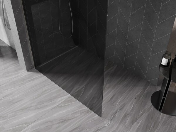 Mexen, Perete de duș Mexen Kioto-X 50 x 200 cm, grafit 10 mm, nichel mat - 800-050-101-97-40-X