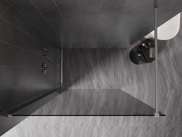 Mexen, Perete de duș Mexen Kioto-X 50 x 200 cm, grafit 10 mm, nichel mat - 800-050-101-97-40-X