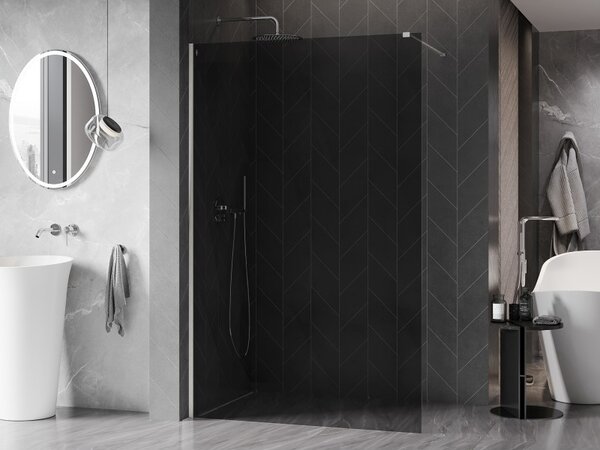 Mexen, Perete de duș Mexen Kioto-X 50 x 200 cm, grafit 10 mm, nichel mat - 800-050-101-97-40-X