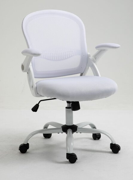 Scaun ergonomic, spatar Mesh, cotiere rabatabile, inaltime reglabila, Alb