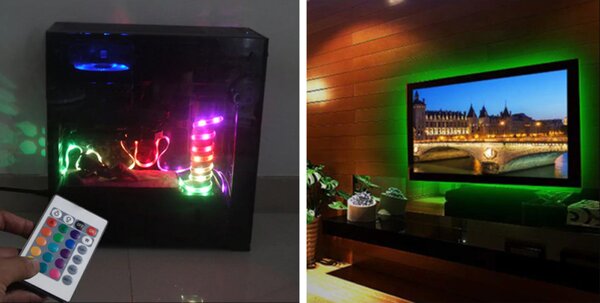 Banda LED USB pentru Iluminare Ambientala in Spatele Televizorului Backlight TV RGB - 5 metri lungime