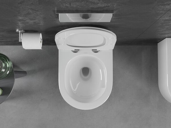 Mexen Sofia, vas WC suspendat 490x360x355 mm, Rimless Tornado + scaun WC duroplast, alb lucios, 30540100T