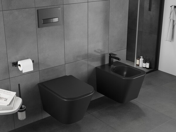 Mexen Teo, vas WC suspendat 510x345x340 mm, Tornado fără margine, negru mat, 3385XX85T