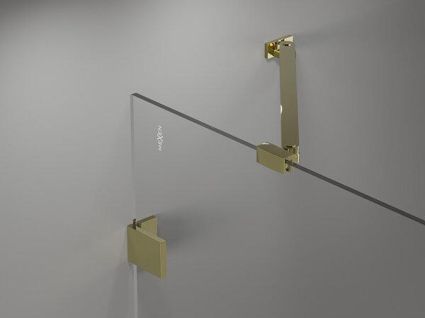 Mexen, Paravan de baie Mexen Lunar cu 1 aripă 60 x 150 cm, transparent, auriu - 897-060-000-50-00