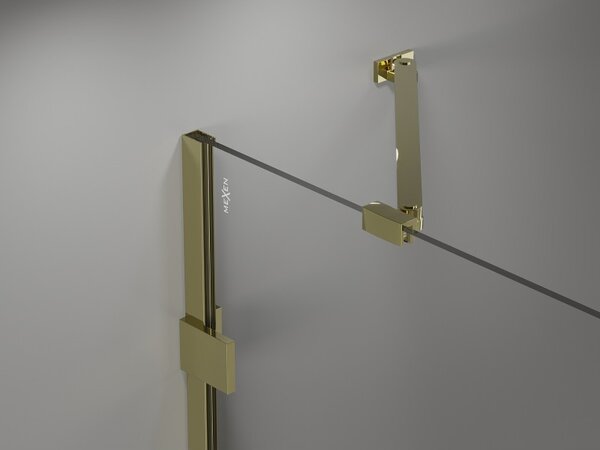 Mexen, Paravan de baie Mexen Lunar cu 1 aripă 60 x 150 cm, transparent, auriu - 897-060-000-50-00