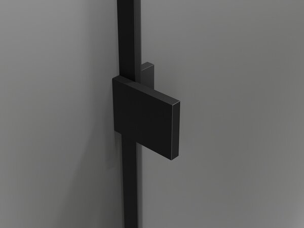 Mexen Lunar, cabină de duș pentagonală cu balamale dreapta L 80 x 90 cm, sticlă transparentă de 8 mm, profil negru, 831L-080P-090L-70-00-P