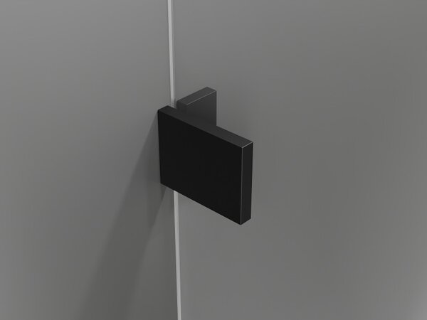 Mexen Lunar, cabină de duș pentagonală cu balamale dreapta L 80 x 90 cm, sticlă transparentă de 8 mm, profil negru, 831L-080P-090L-70-00-P