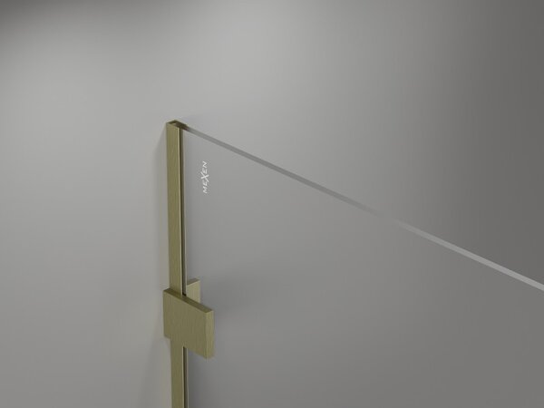 Paravan de dus Mexen Lunar dreapta 90 x 200 cm, sticla transparenta 8 mm, auriu mat, 830-090-000-55-00-P