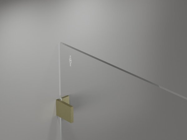 Paravan de dus Mexen Lunar dreapta 90 x 200 cm, sticla transparenta 8 mm, auriu mat, 830-090-000-55-00-P