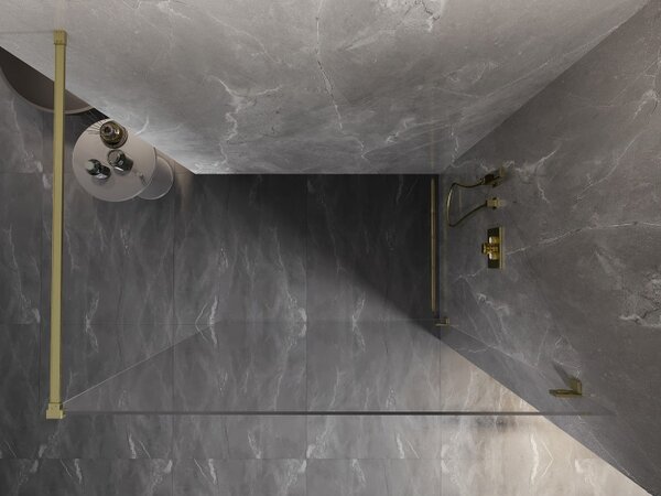 Paravan de dus Mexen Lunar dreapta 90 x 200 cm, sticla transparenta 8 mm, auriu mat, 830-090-000-55-00-P