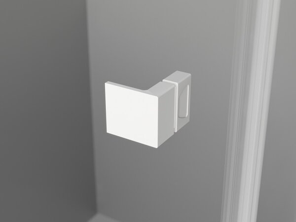 Cabină de duș cu balamale Mexen Lunar T, dreapta 80 x 80 cm, sticlă transparentă de 8 mm, profil alb, 834T-080-080-20-00-P
