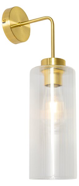Aplică de perete Art Deco aurie cu sticlă - Laura
