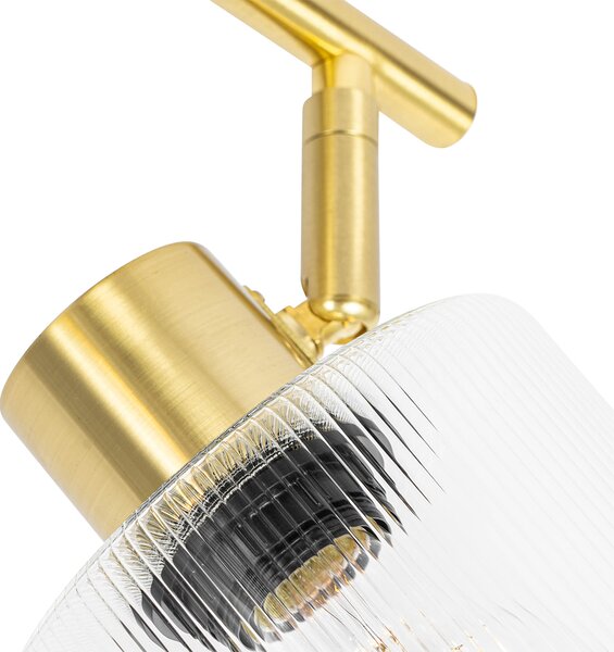 Spotlight de plafon auriu cu sticlă 2 lumini reglabil - Laura