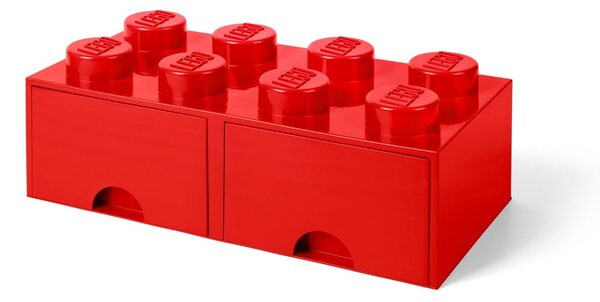 Cutie depozitare cu 2 compartimente LEGO®, roșu