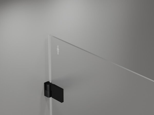 Mexen, Ușă de duș pivotantă Mexen Lunar-B, stânga, 65 cm, transparentă, neagră - 832-065-000-70-00-L